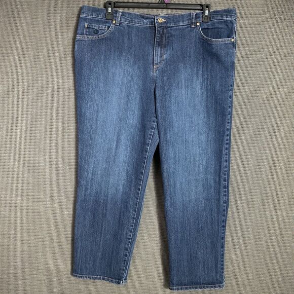 Gloria Vanderbilt Denim - Gloria Vanderbilt Amanda Womens Size 18W Short Blue Tapered Leg Denim Jeans